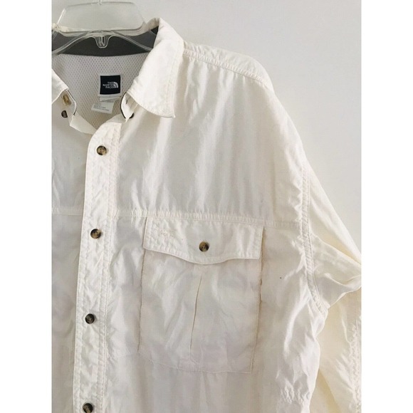 North Face | Lightweight Trail Jacket Top Button Down Mens XL Beige Long Sleeves - Picture 5 of 9